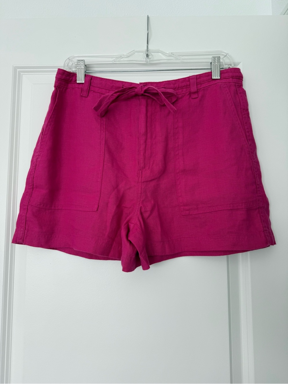 Madewell Bright Magenta Drawstring High-Waist Shorts